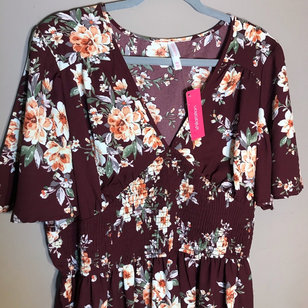 Xhilaration XXL NWT floral vneck dress